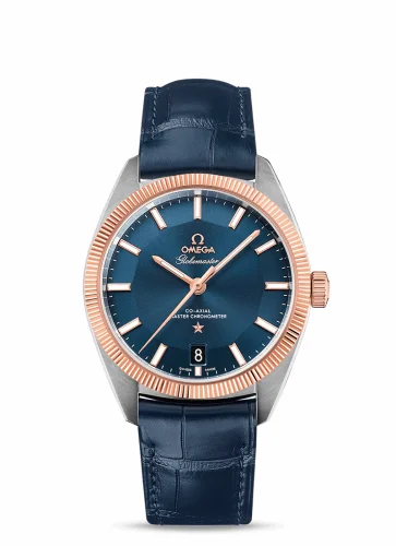 Omega Globemaster Stainless Steel / Sedna Gold / Blue / Alligator 130.23.39.21.03.001 (13023392103001)
